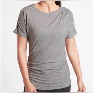 Athleta Pleated Gray Women's T-Shirt Large